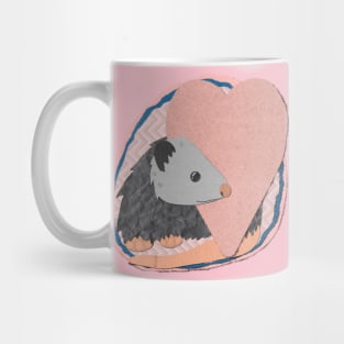 Paper Craft Valentine's Opossum Mug